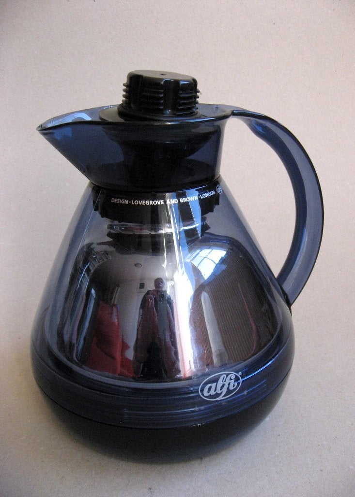 Vintage Alfi thermoskan, jaren 90, ontwerp Lovegrove & Brown, Kunststof, Ophalen of Verzenden, Zo goed als nieuw, Overige merken