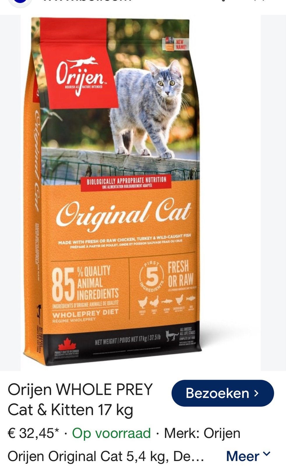 Nieuw pak (ongeopend) 5,4 kg kattenvoer, Ophalen, Kat