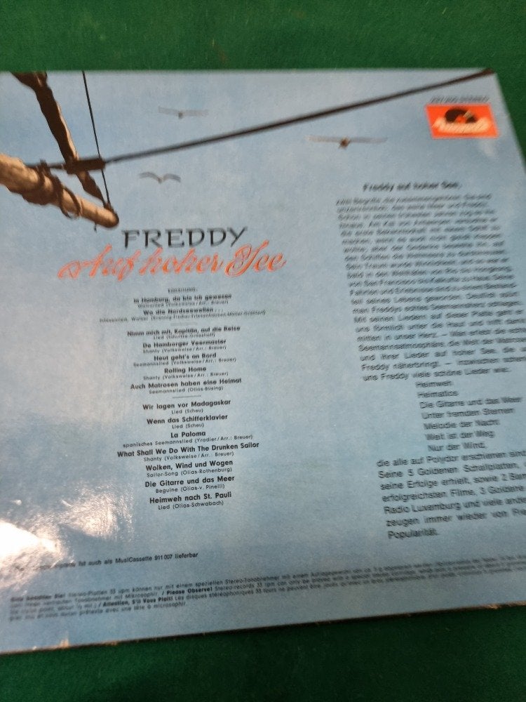 lp freddy quinn auf hoher see, Cd's en Dvd's, Ophalen of Verzenden