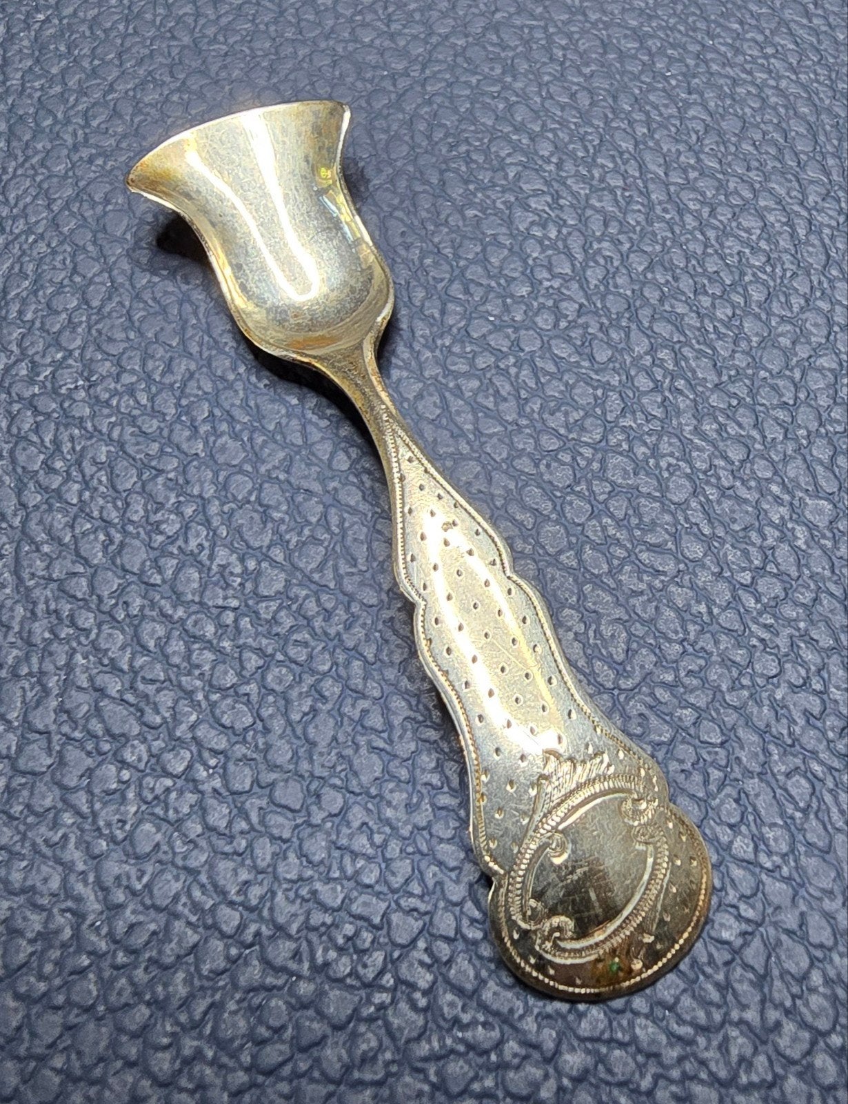 Biedermeier zout/specerijen lepeltje zilver, Antiek en Kunst, Ophalen of Verzenden