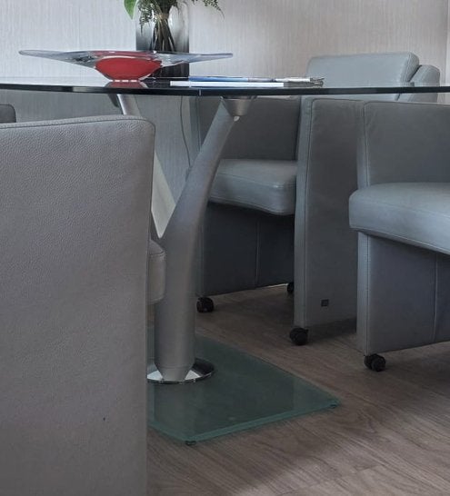 Eettafel Rolf Benz - glazen eettafel, Ophalen, Gebruikt, Design, Glas