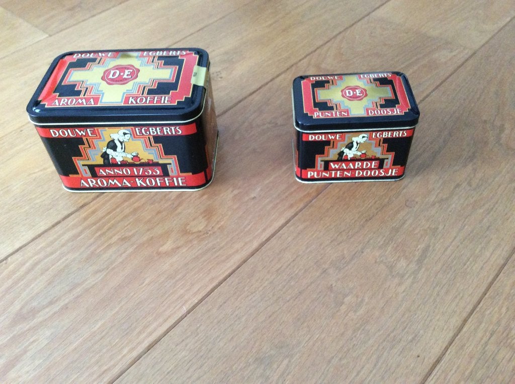 Douwe Egberts koffieblik en spaarpunt blik, Ophalen of Verzenden, Gebruikt, Koffie, Douwe Egberts