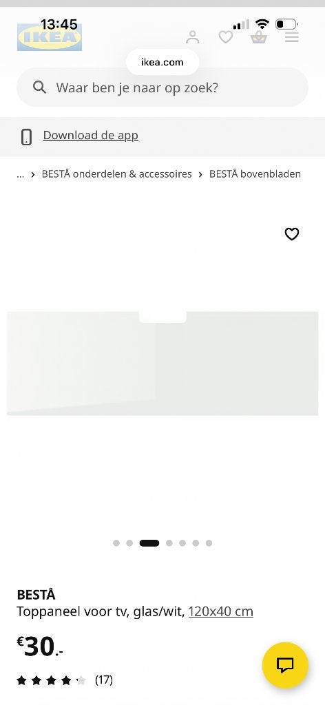 IKEA BESTÅ Toppaneel, Huis en Inrichting, Kasten | Televisiemeubels, Ophalen, 100 tot 150 cm, Minder dan 100 cm, 25 tot 50 cm