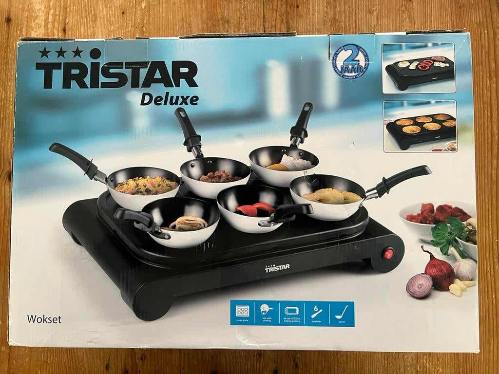 Tristar Deluxe wokset is geschikt voor 6 personen, Witgoed en Apparatuur, Gourmetstellen, Ophalen, Nieuw, 4 t/m 7 personen