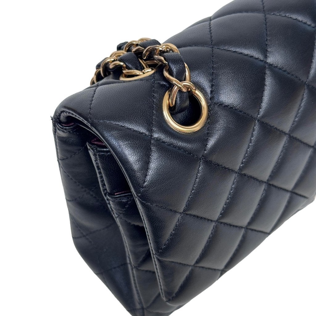Chanel classic double flap zwart goud hardware handtas ghw image 10