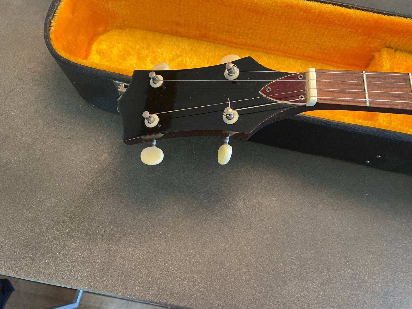 4-snarige Plectrum Banjo met Koffer, Standaard en Lesboek, Muziek en Instrumenten, Ophalen, Zo goed als nieuw, Tenorbanjo
