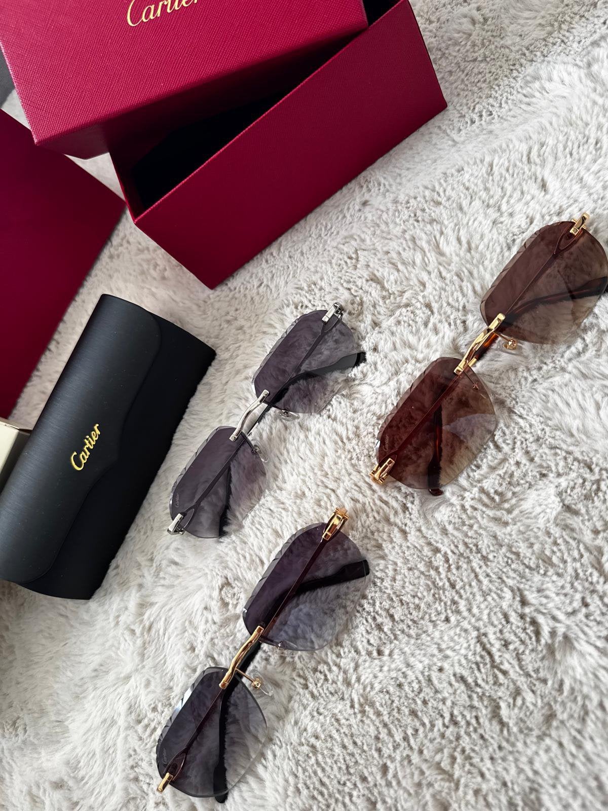 Cartier C decor zonnebril unisex, Ophalen of Verzenden, Zo goed als nieuw, Overige kleuren, Overige merken