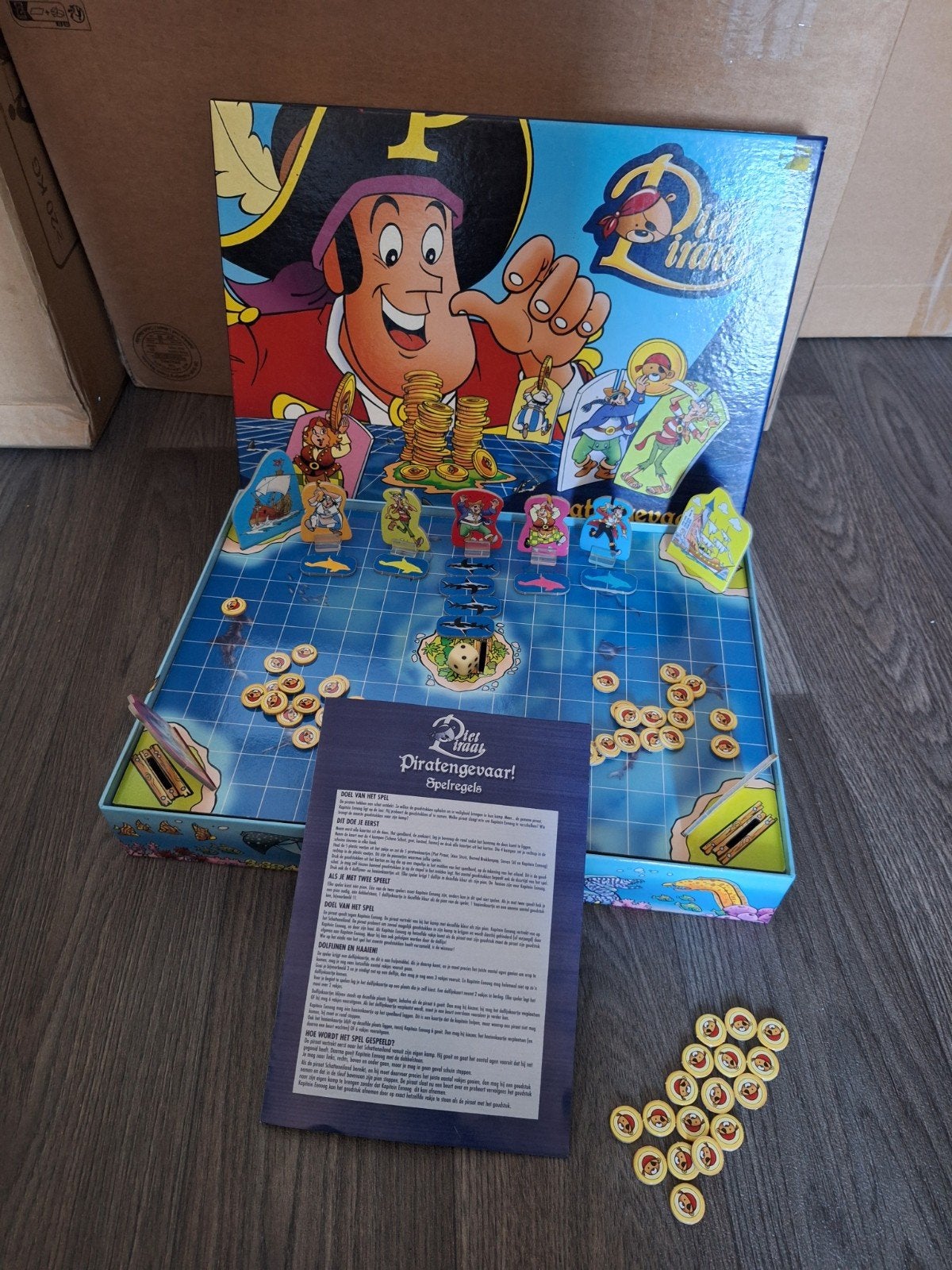 Piet Piraat Piratengevaar Bordspel Studio 100, Hobby en Vrije tijd, Drie of vier spelers, Ophalen of Verzenden, Gebruikt, Studio 100