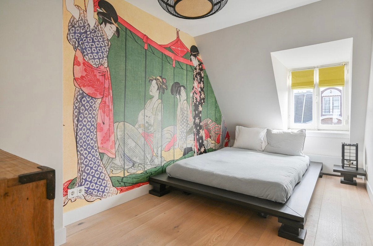 Japanese bed frame (originally €2,200), Ophalen, Bruin, Tweepersoons, Zo goed als nieuw