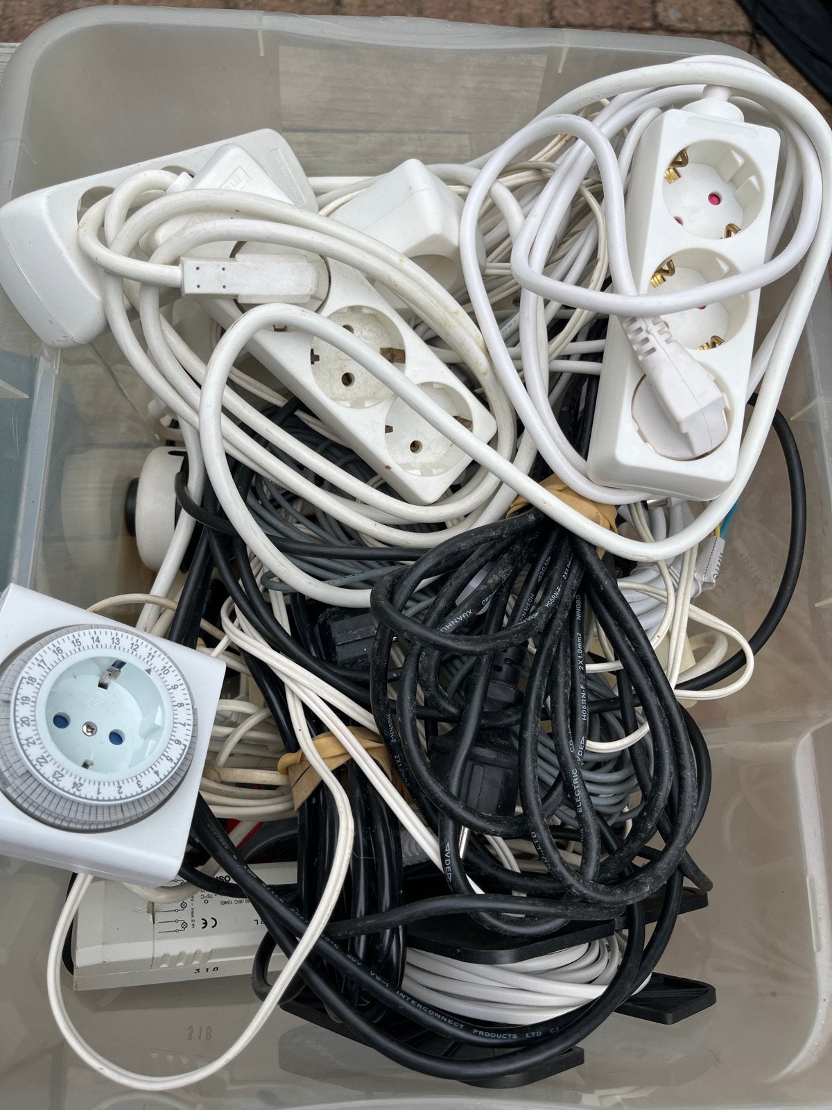 Diverse stekkerdozen, kabels en schakelklok, Doe-het-zelf en Verbouw, Elektra en Kabels, Gebruikt, Stekkerdoos, Overige merken
