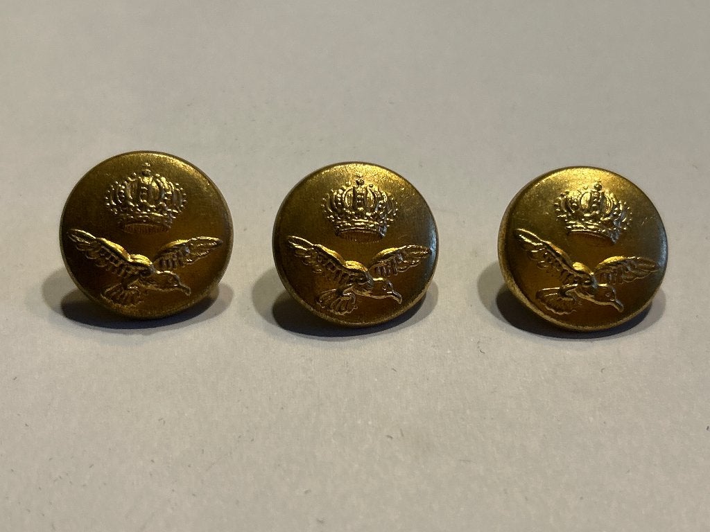 Set 3 Vintage Belgische Luchtmacht Knopen C.A.P.R. Bruxelles, Verzenden, Luchtmacht, Overige gebieden, Kleding of Schoenen