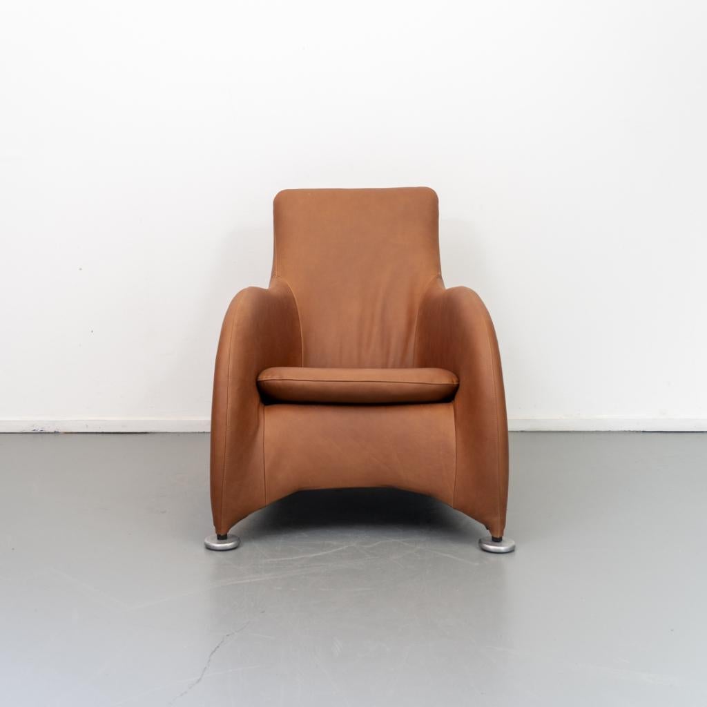 2x Montis Loge Fauteuil Cognac/Bruin - Buffalo Leder, Niet ingevuld, Niet ingevuld, Leer, Ophalen of Verzenden
