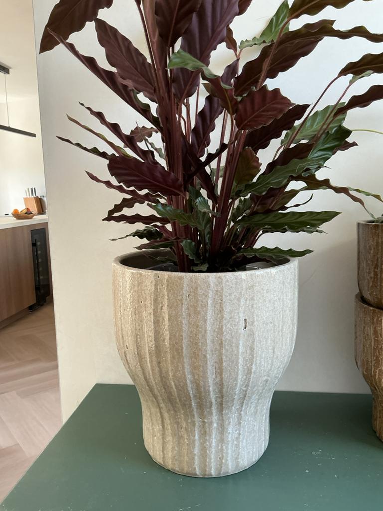 HS Potterie Vigo vaas – beige – D27 H30, Rond, Minder dan 40 cm, Aardewerk, Ophalen