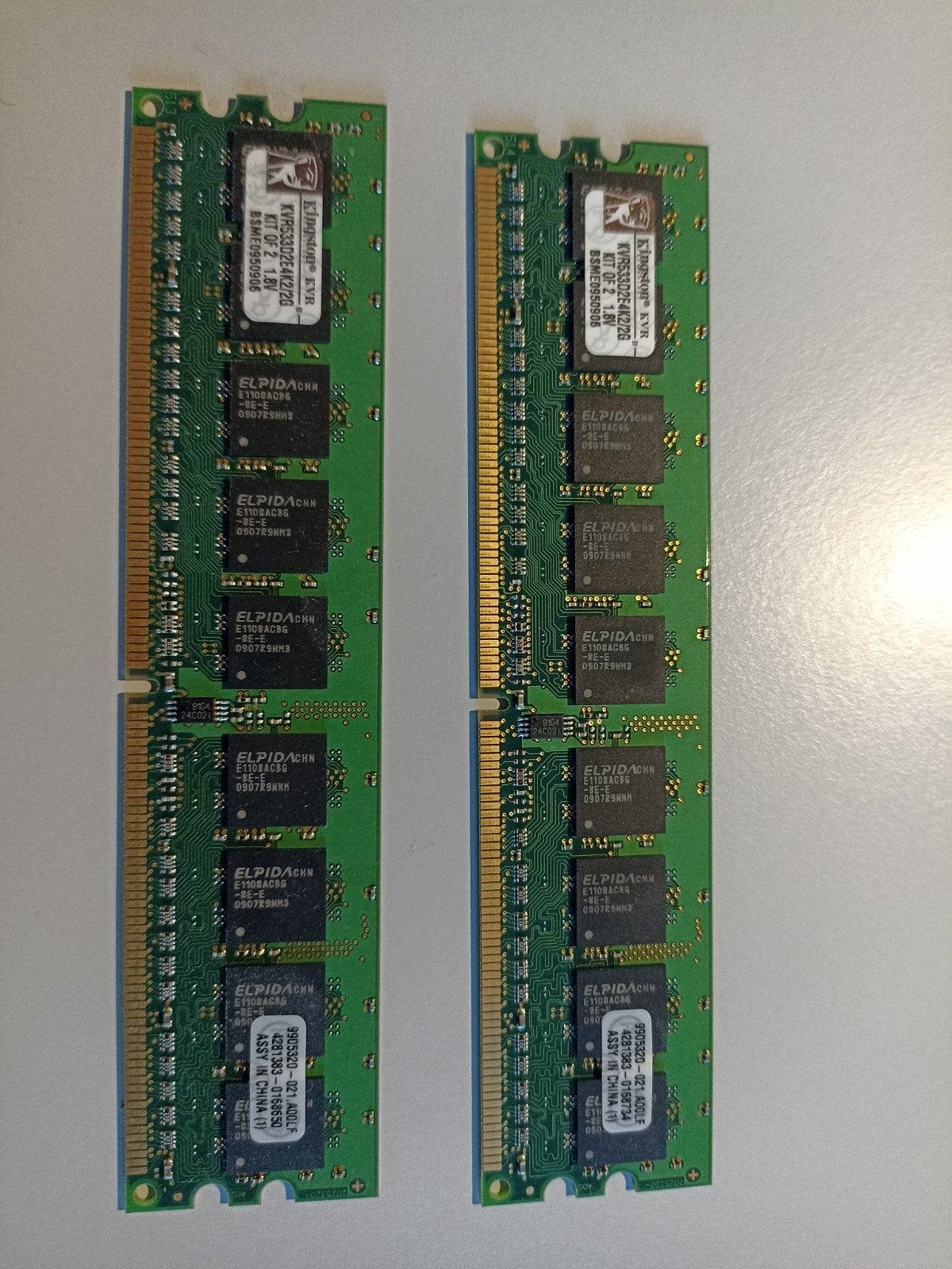 Kingston KVR533D2E4K2/2G DDR2 RAM Geheugen (2x 1GB), Computers en Software, Gebruikt, Ophalen of Verzenden, DDR2, Desktop