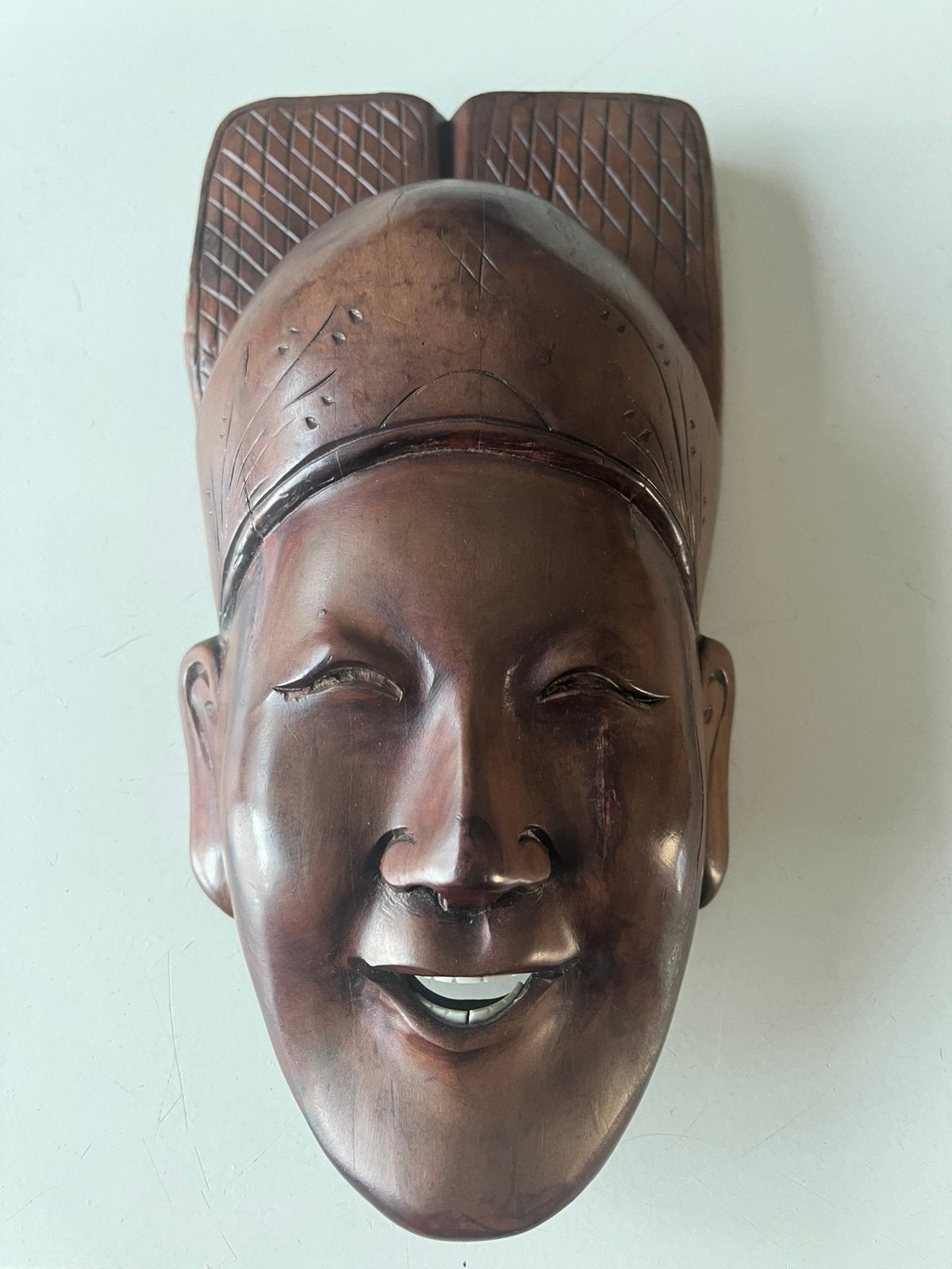 Prachtige masker, Antiek en Kunst, Handgemaakt, 20 - 50 cm, Hout, Bruin