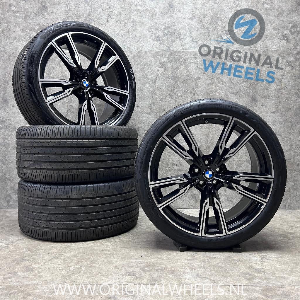 22 inch originele velgen + zomerbanden BMW X5 X6 747 M, Gebruikt, Banden en Velgen, Overige maten, Ophalen of Verzenden