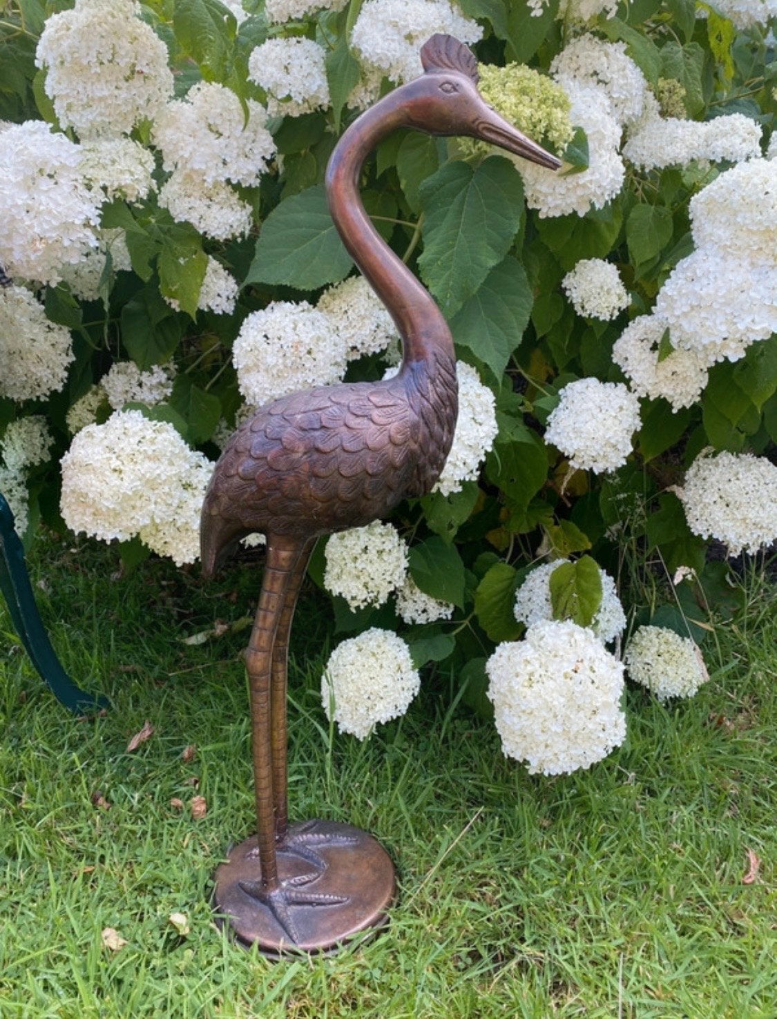 Metalen Kraanvogel Beeld - Tuindecoratie, Ophalen, Gebruikt, Metaal, Dierenbeeld