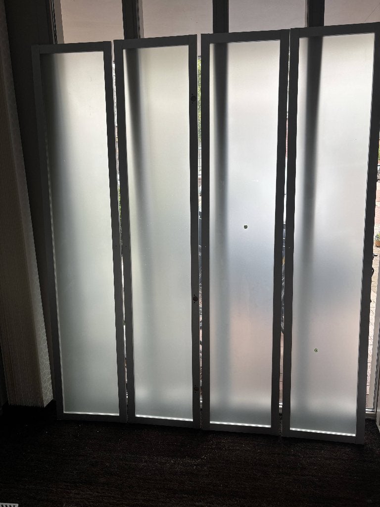 Deuren melkglas IKEA Billy, Huis en Inrichting, Kasten | Boekenkasten, Ophalen, Minder dan 50 cm, Glas, Zo goed als nieuw