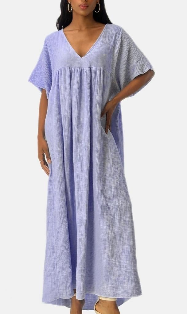 Lavendel kleur tetra dress L-xl lange katoenen boho jurk, Kleding | Dames, Jurken, Paars, Maat 46/48 (XL) of groter, Nieuw, Ophalen of Verzenden