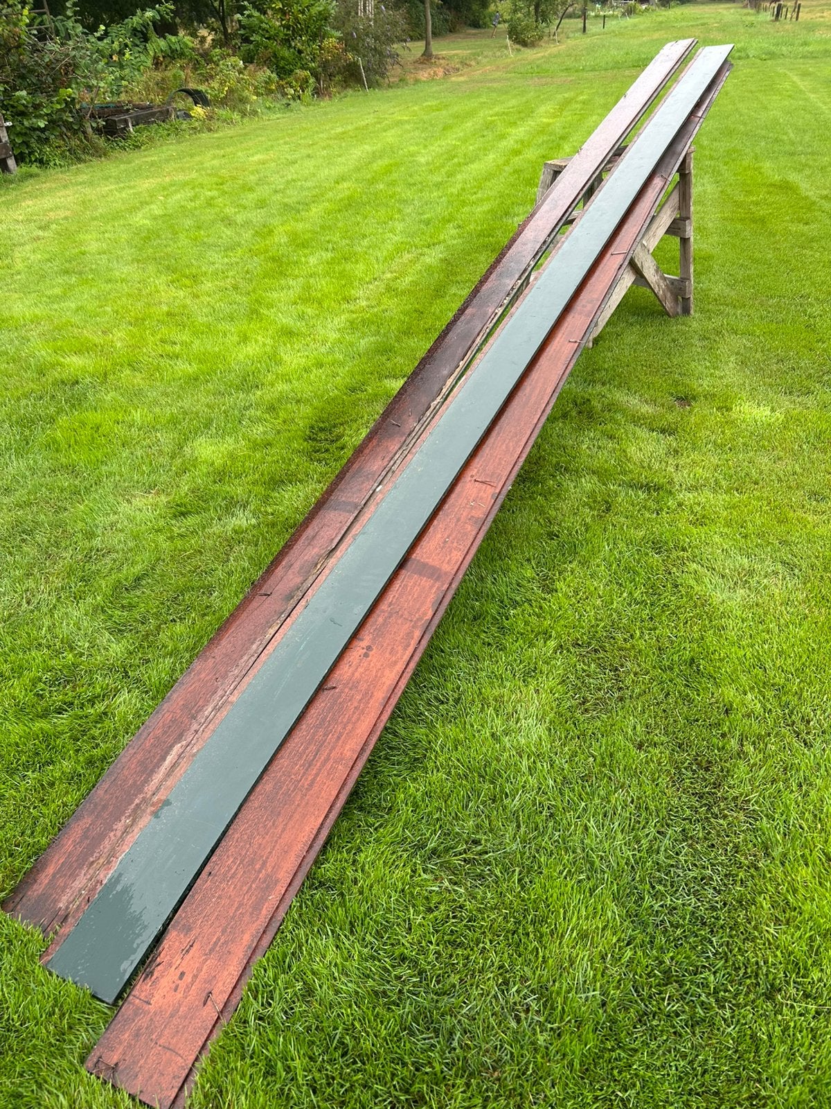 Acht Klokgave hardhouten planken ( 2 cm. dik), Ophalen, Gebruikt, Minder dan 25 mm, Plank