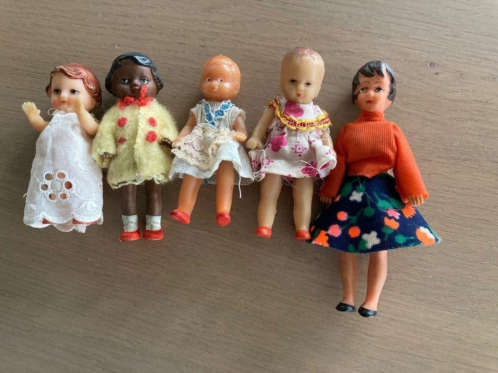 5  retro rubberen popjes, Verzenden