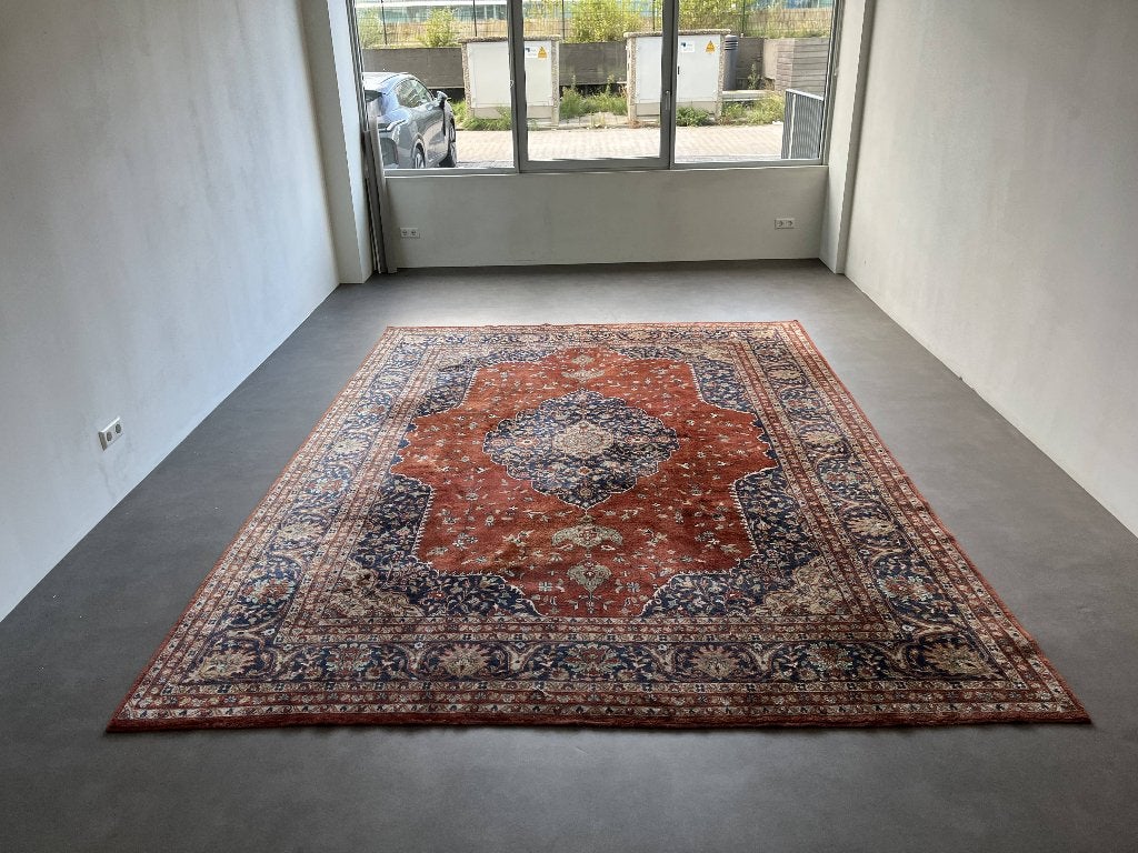 Groot Perzisch tapijt - 255 - 360 cm, Ophalen, Blauw, 200 cm of meer, Zo goed als nieuw