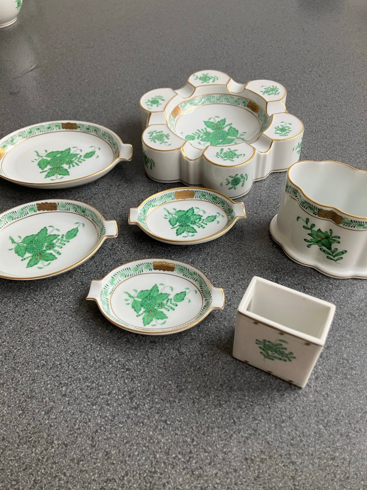 Herend Servies - Groen Chinees Boeket Porselein Set, Ophalen