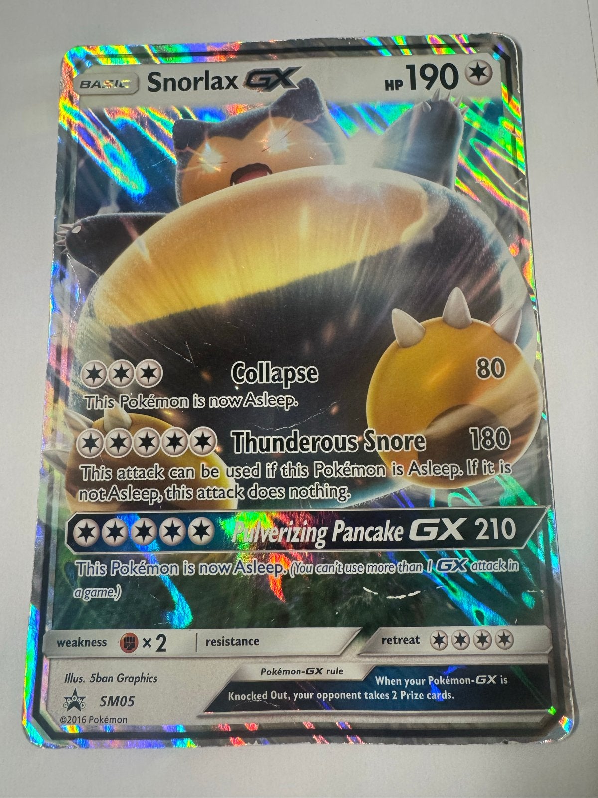 Snorlax GX Pokémon Kaart SM05 - Holo Foil XL kaart, Ophalen of Verzenden, Gebruikt, Losse kaart, Foil