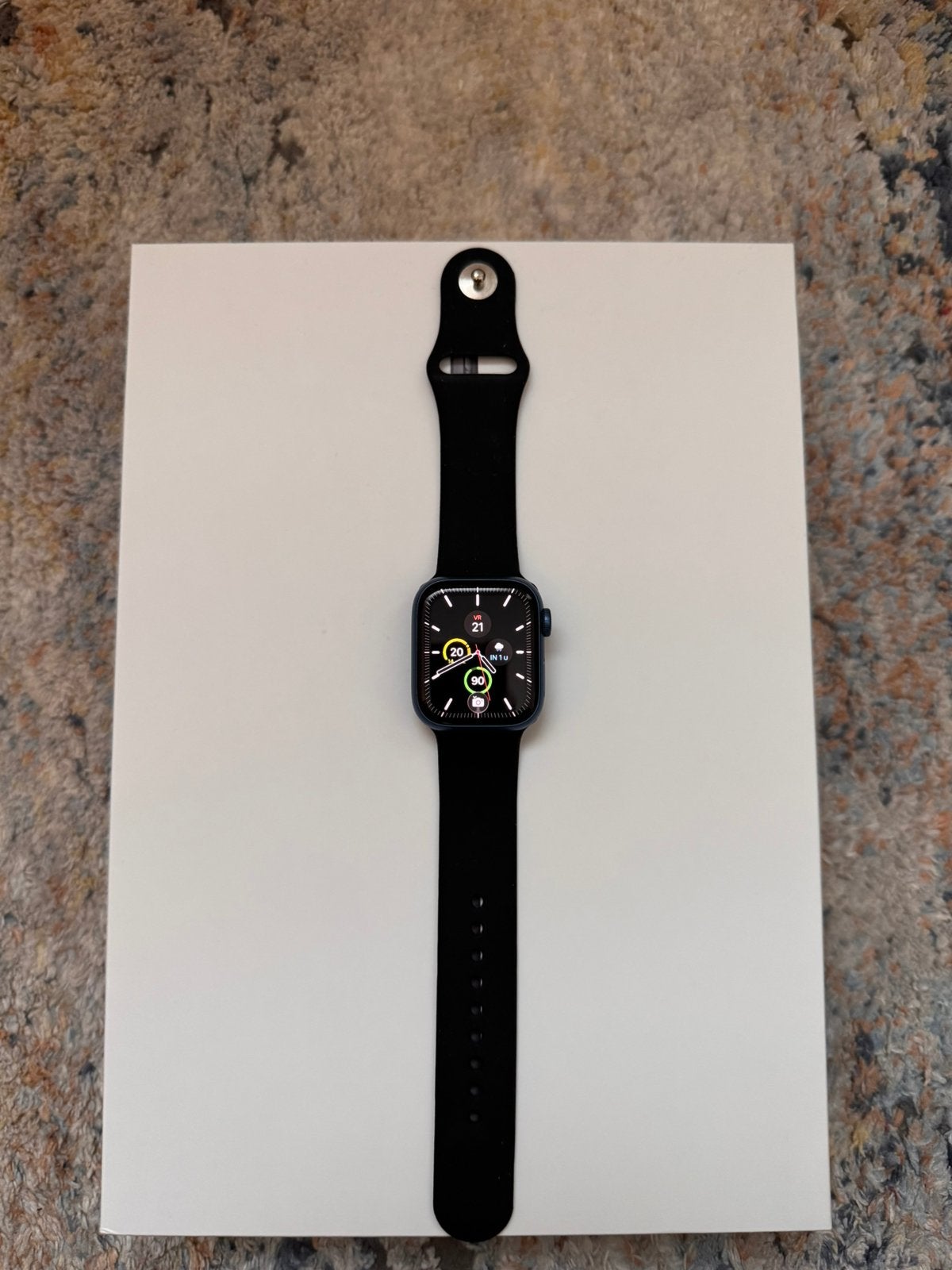 Apple Watch Series7 41mm, Steelblue, zgan, veel extra's., Ophalen, Hoogte, Apple Watch ⌚️, Blauw