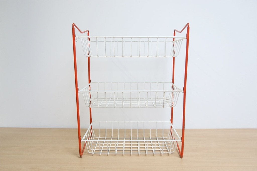 Vintage Tomado keukenrek - wandrek met mandjes jaren 60, Ophalen
