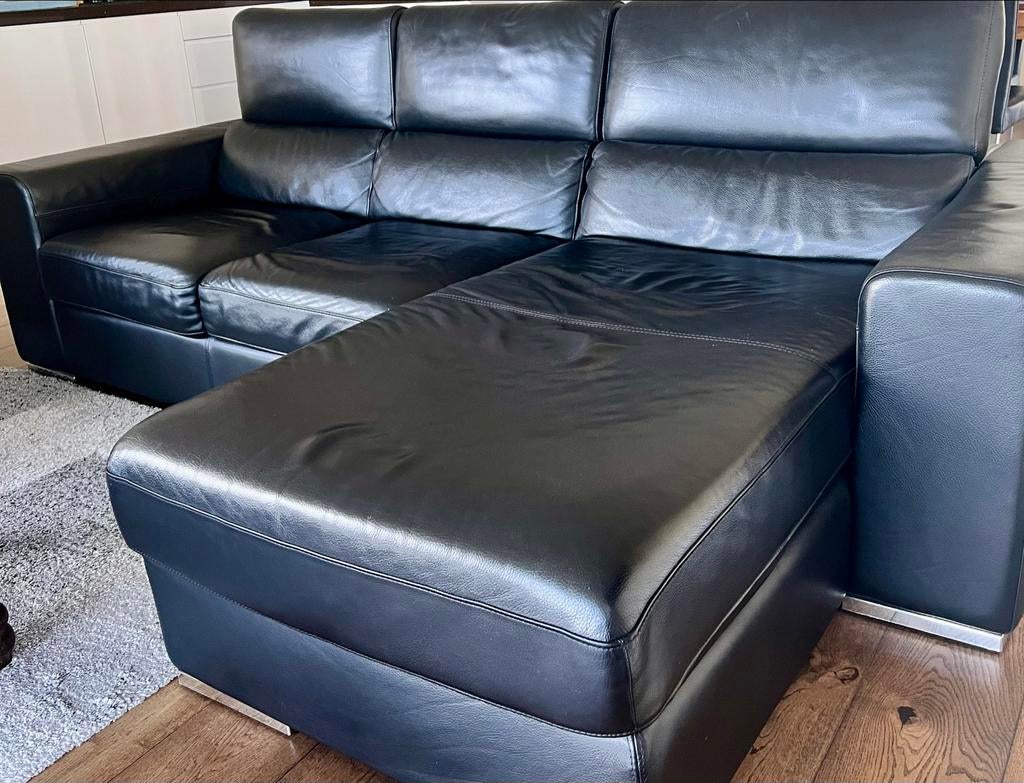 Zwarte Chateau Dax chaise longue bank, uitschuifbaar, Huis en Inrichting, Ophalen, Gebruikt, 100 tot 125 cm, 150 tot 200 cm