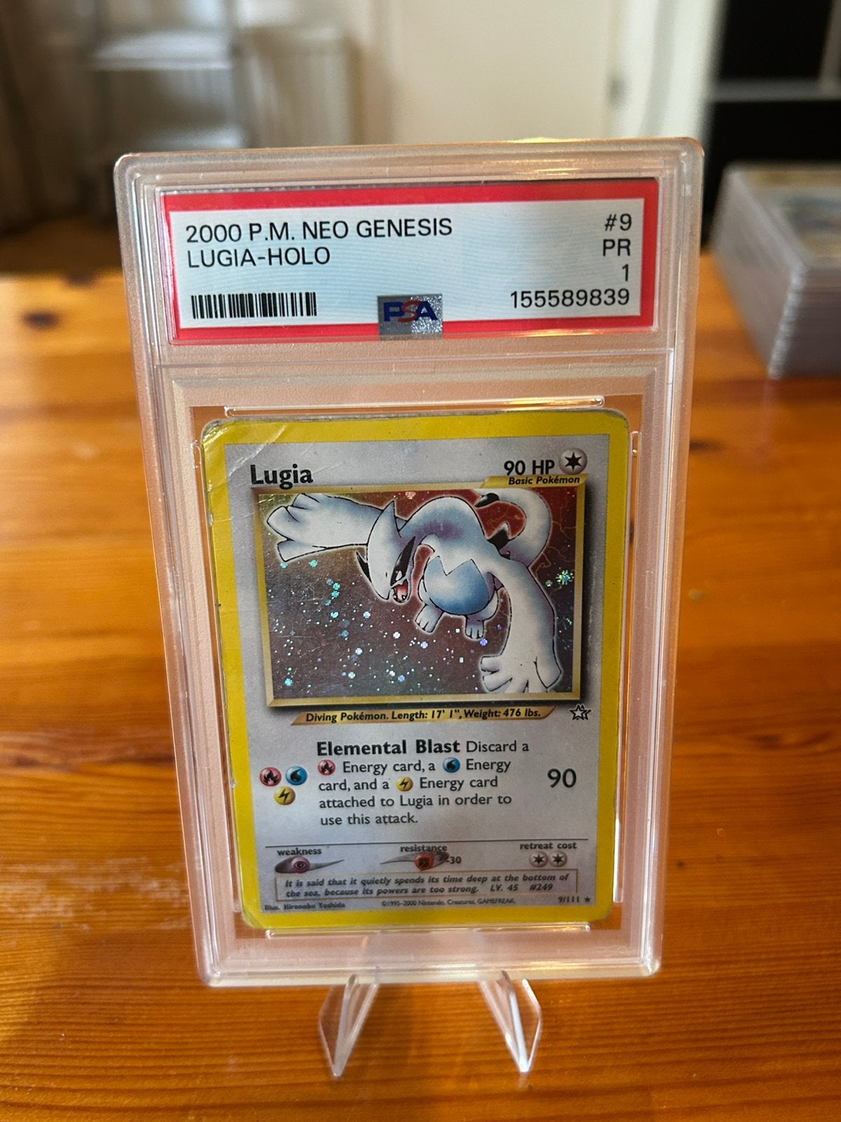 Lugia Neo Genesis 9/111 Holo PSA 1 – WOTC, Ophalen of Verzenden, Zo goed als nieuw