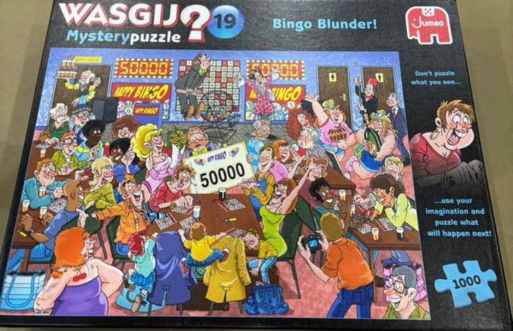 Wasgij 19 Bingo Blunder 1000 stukje, Ophalen of Verzenden, 500 t/m 1500 stukjes, Zo goed als nieuw