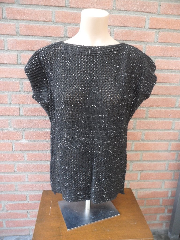 Miss etam zwarte trui/top maat s met zilverdraad, Ophalen of Verzenden, Zo goed als nieuw, Maat 38/40 (M), Zwart