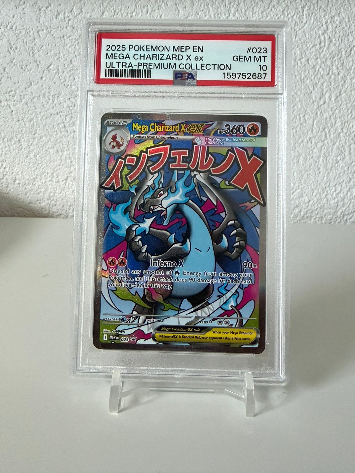 Mega Charizard X EX PSA 10, Ophalen of Verzenden, Zo goed als nieuw