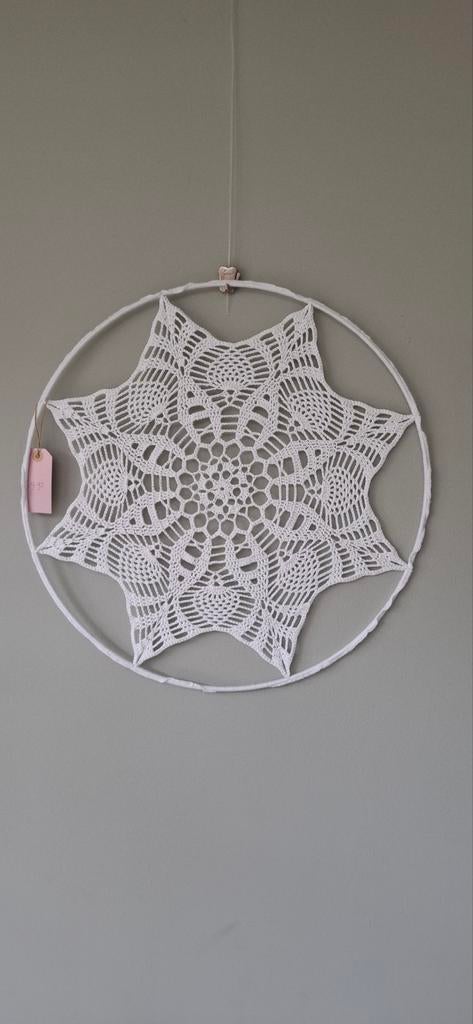 Handgemaakte gehaakte mandala wanddecoratie, Ophalen, Textiel, Nieuw, Wit