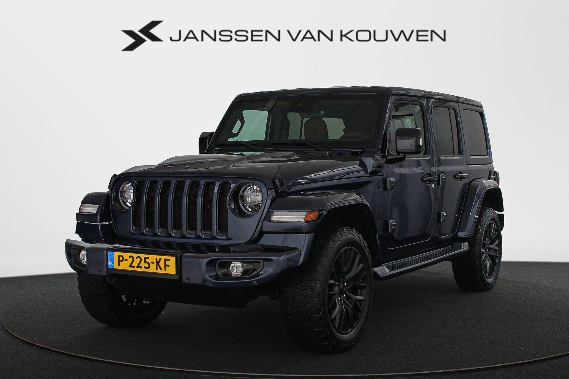 Jeep Wrangler 4xe 380pk TITAN, Auto's, Automaat, 4 cilinders, Cabriolet, Blauw