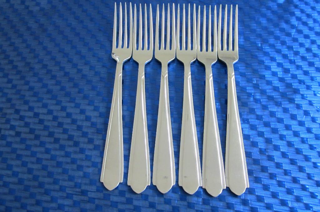 6 dinervork,tafelvork 21cm Gero Zilmeta stropdas 573, Gebruikt, Ophalen of Verzenden, Rvs of Chroom, Vaatwasserbestendig