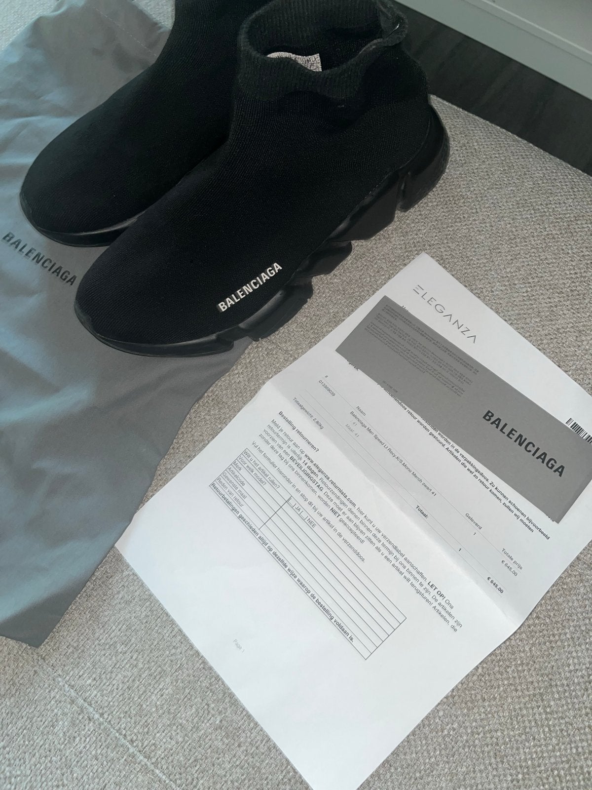 Balenciaga Speedrunner sneakers maat 41 met aankoopbon, Ophalen of Verzenden, Zo goed als nieuw, Zwart, Sneakers of Gympen