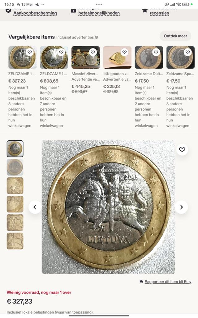 Lituva euromunt 2015, Postzegels en Munten, Munten | Europa | Euromunten, Ophalen of Verzenden, Duitsland, 2 euro
