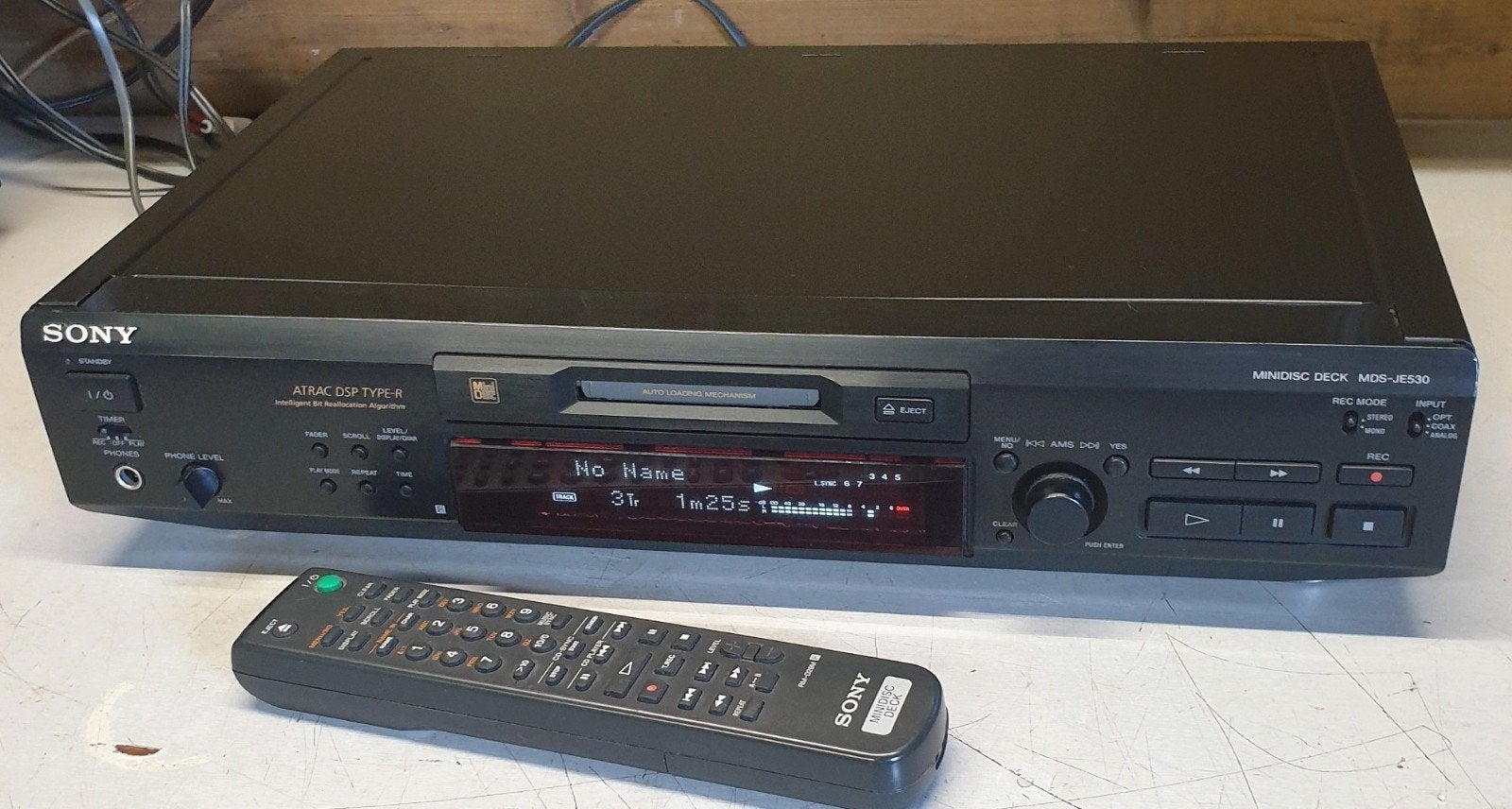 Sony minidisk speler mds-je530 + afstandsbediening, Ophalen of Verzenden