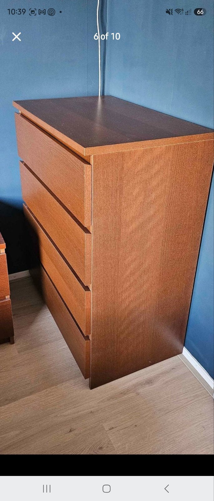 IKEA Malm set: spiegel, 2 nachtkastjes, ladekast (4 lades), Huis en Inrichting, Ophalen