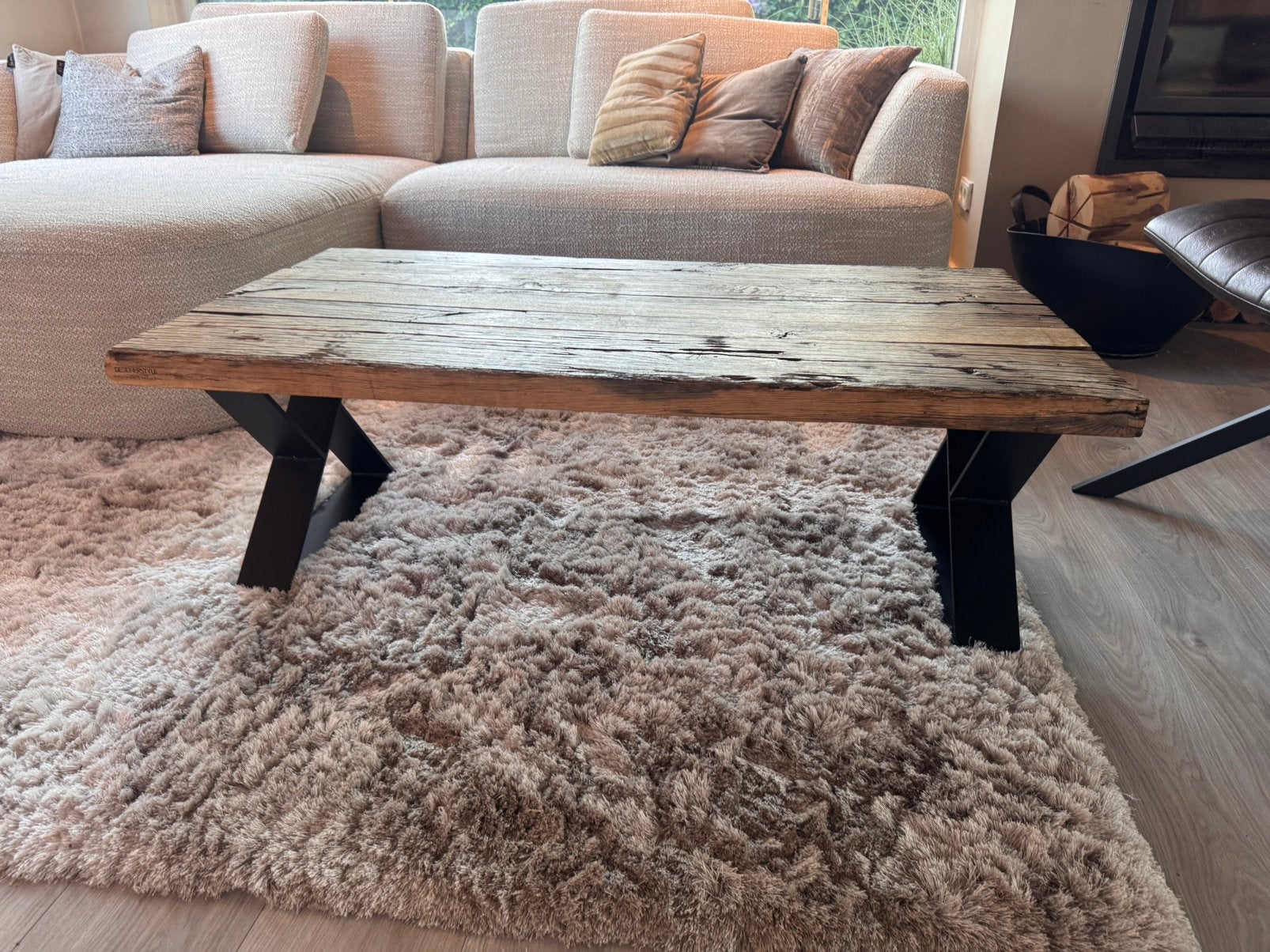 Salontafel spoorbielzen, Ophalen, 50 – 75, Gebruikt, 100 tot 150 cm