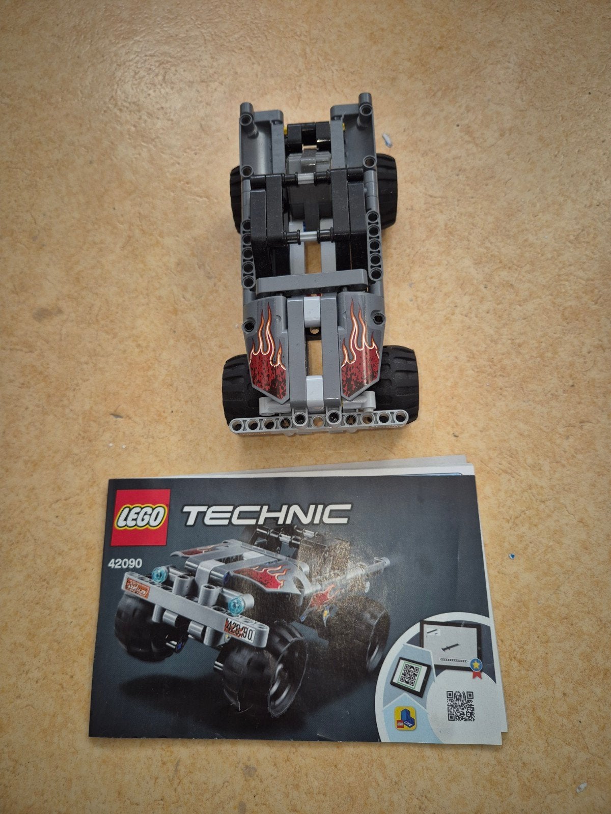 Lego Technic 42090 - Auto met vlammen, Gebruikt, Lego, Compleet, Ophalen of Verzenden