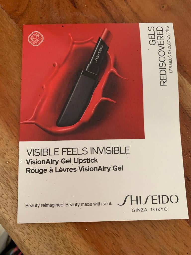 Shiseido Visionairy gel lippenstift lipstick tester 4 kleur, Lippen, Nieuw, Ophalen of Verzenden, Make-up