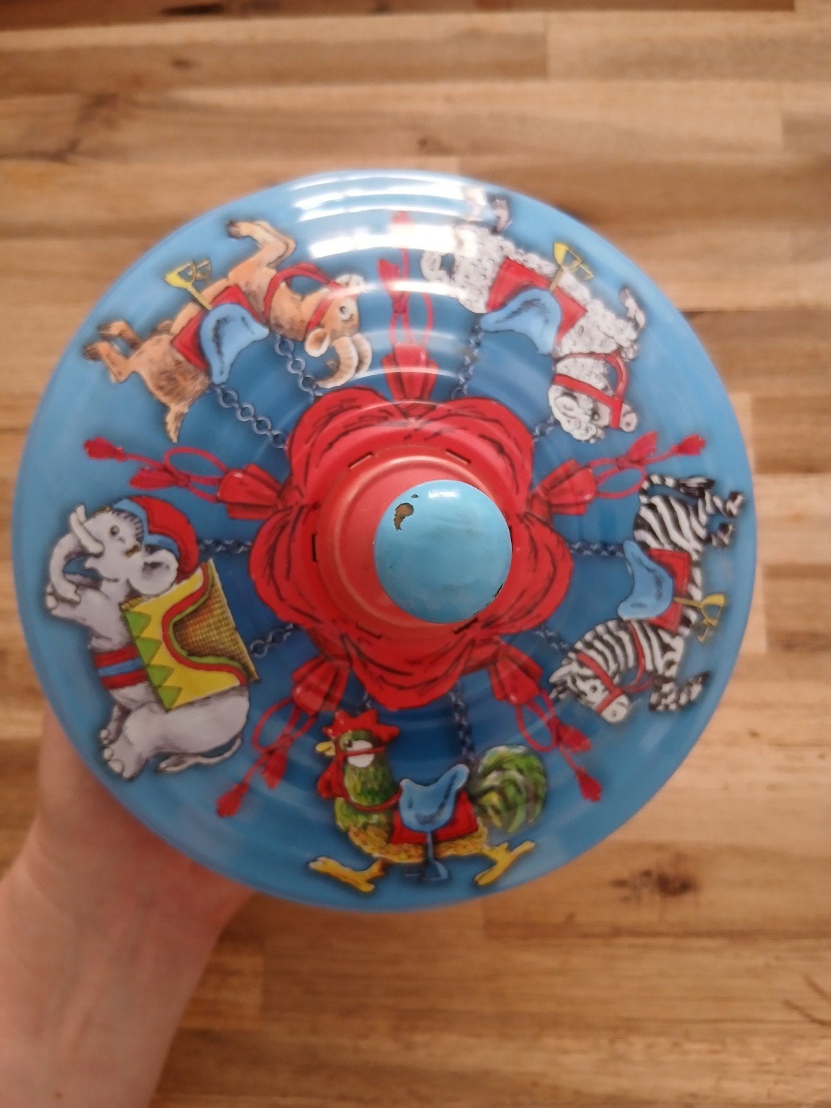 Bolz Draaitol met Dierenmotief - Vintage Speelgoed, Ophalen of Verzenden