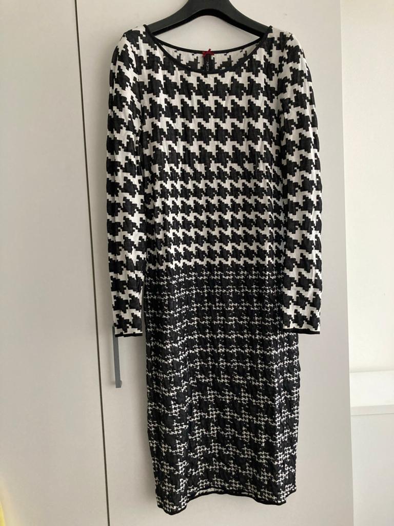 Marc Cain Jurk Zwart/Wit Pied-de-Poule Maat N3 (M), Kleding | Dames, Jurken, Maat 38/40 (M), Zwart, Ophalen of Verzenden, Zo goed als nieuw