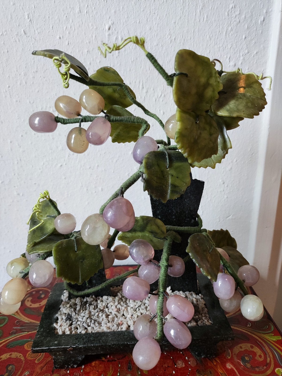 Prachtige zware bonsai kunstboom met rozenkwarts en jade, Verzenden