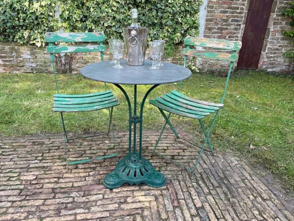 Mooie Ronde Bistro Tafel Tuintafel jaren 50 Frans, Ophalen