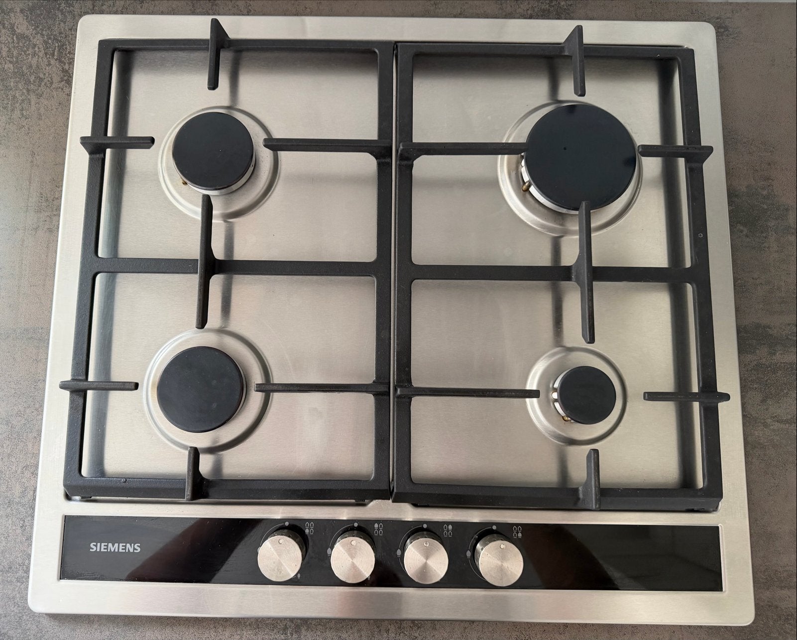 Siemens gasfornuis - 4 kookzones - RVS, Zo goed als nieuw, Inbouw, Gas, 4 kookzones